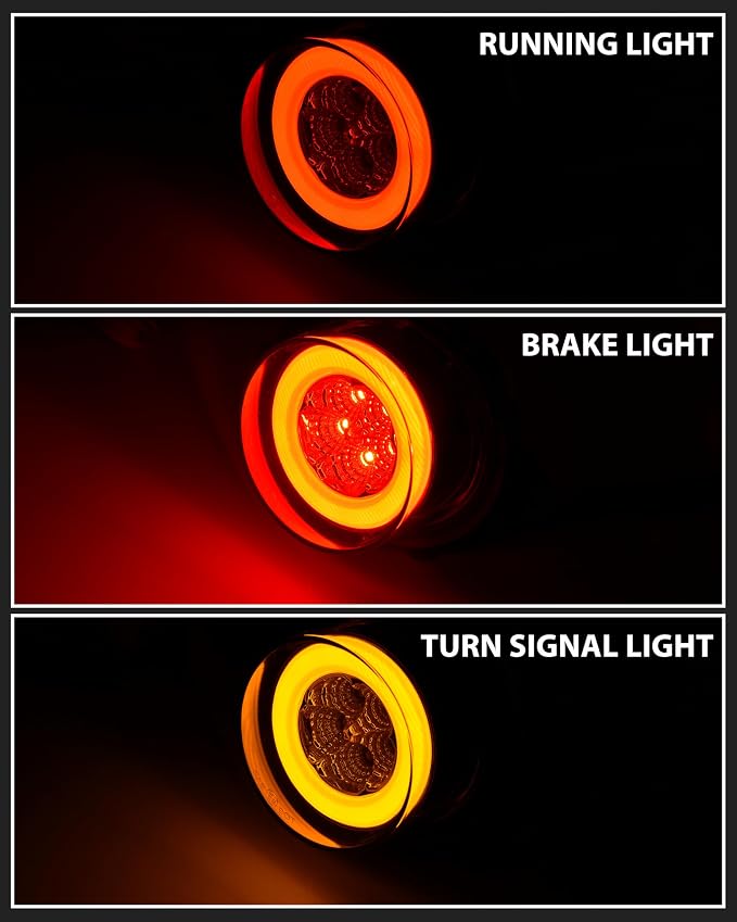 SAUTVS LED Turn Signal Tail Lights Assembly for Kawasaki Mule Pro, Smoked Black Taillights Brake Stop Lights Tail Lamps for Kawasaki Mule Pro-FXT DXT FXR DX FX 2015-2026 Accessories (2PCS)