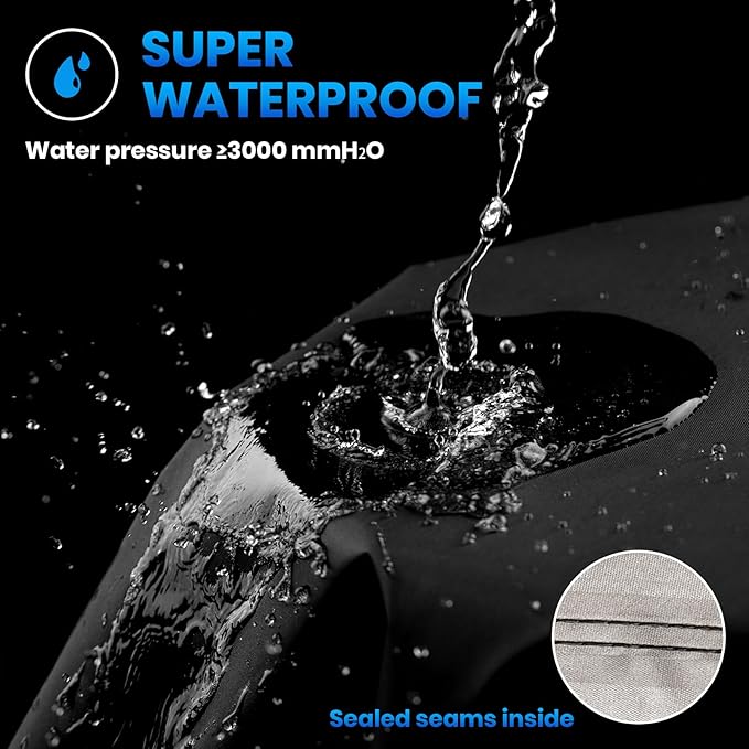 Favoto Motorcycle Cover Waterproof All Season Sun Outdoor Protection Windproof Night Reflective with Lock-Holes Storage Bag Universal Fits up to 116" Motorcycles Vehicle Motorbike Cover