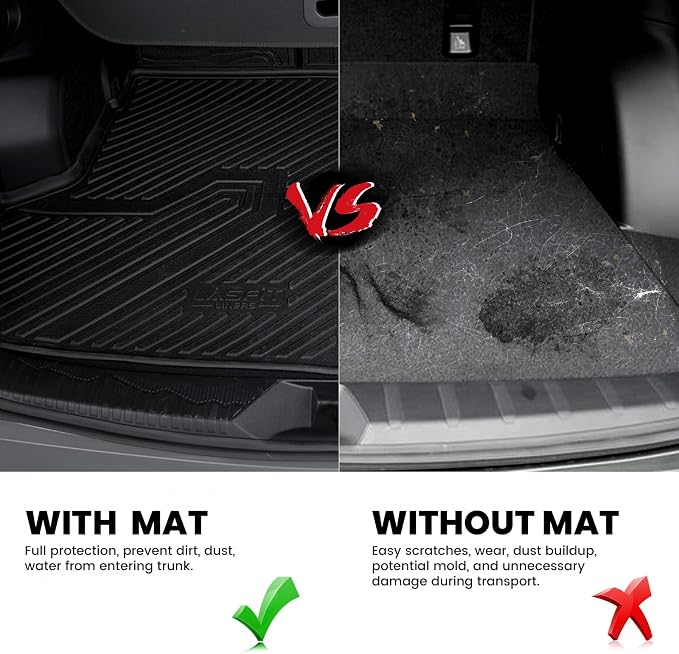 LASFIT Cargo Tray Mat & Backrest Mat for Subaru Forester 2025-2026 (Not Fit Hybrid & Wilderness), All Weather TPE Custom Fit Easy Clean Trunk Mat for Forester 2025 2026 Car Cagro Liners,Black