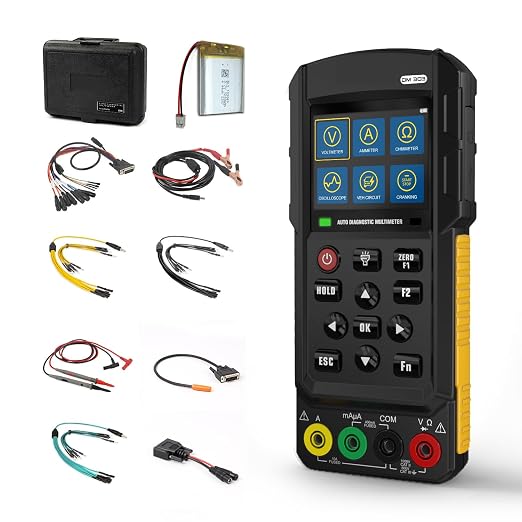 DM303 Multimeter Oscilloscope,Handheld Digital Automotive Oscilloscope Multimeter,Voltage,Current,Resistance,Automotive Circuit,Cranking,Injector,Relay,Analog Signal Test