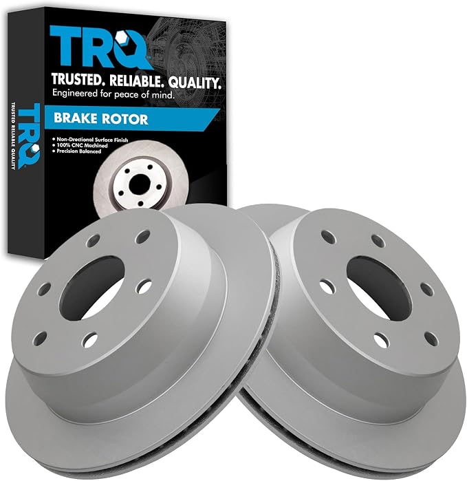 TRQ Rear G-Coated Brake Rotor Driver or Passenger Side LH RH for GM Truck SUV