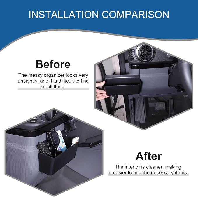 Car Interior Storage Compatible with INEOS Grenadier 2020-2024 - Side Pocket & Center Console Storage Box - ABS Accessories