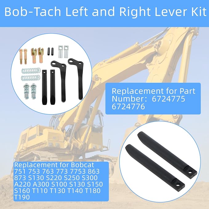 WFLNHB Bob-Tach Left and Right Lever Kit Replacement for Bobcat 751 753 | Replacement for 763 773 7753 863 873 S130 S220 S250 S300 A220 A300 S100 S130 S150 S160 T110 630 631 632 641, 6724775 6724776