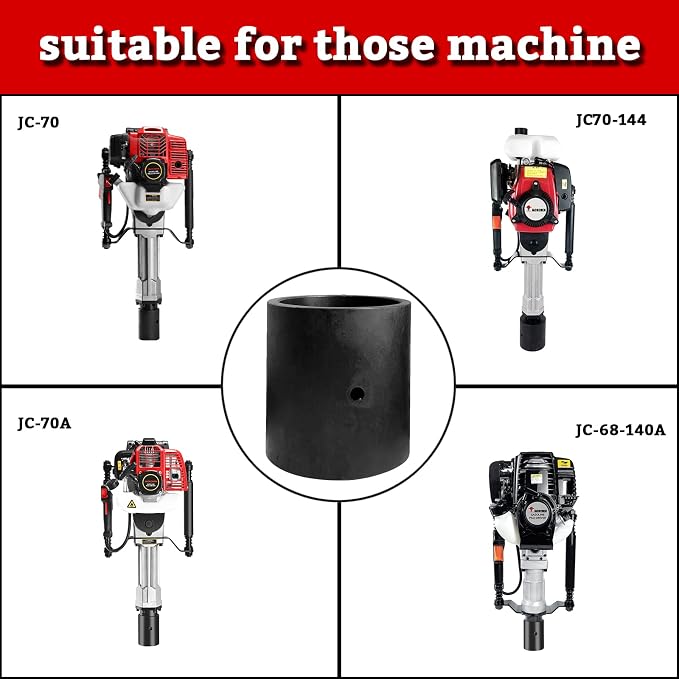3.9 Inch(100mm) pile socket for JACKCHEN gasoline pile driver, black pile sleeve