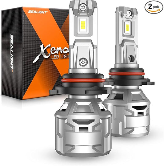 SEALIGHT 9006/HB4 30000LM Bulbs, 60000H Super Long Lifespan 9006 Fog Lights, 6500K Cool White with 15000RPM Cooling Fan, 1:1 Real Size, Pack of 2