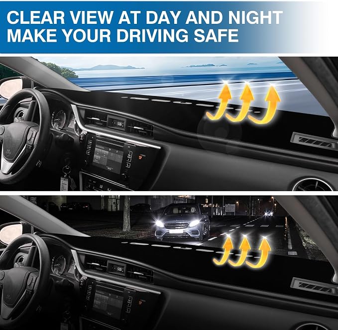 KUST Black Dash Cover for Toyota Corolla 2014-2017 2018 Left Hand Driving Dashboard Cover Non-Slip Center Console Dash Cover Interior Accessories for Corolla Custom Fit Dash Mat No Glare