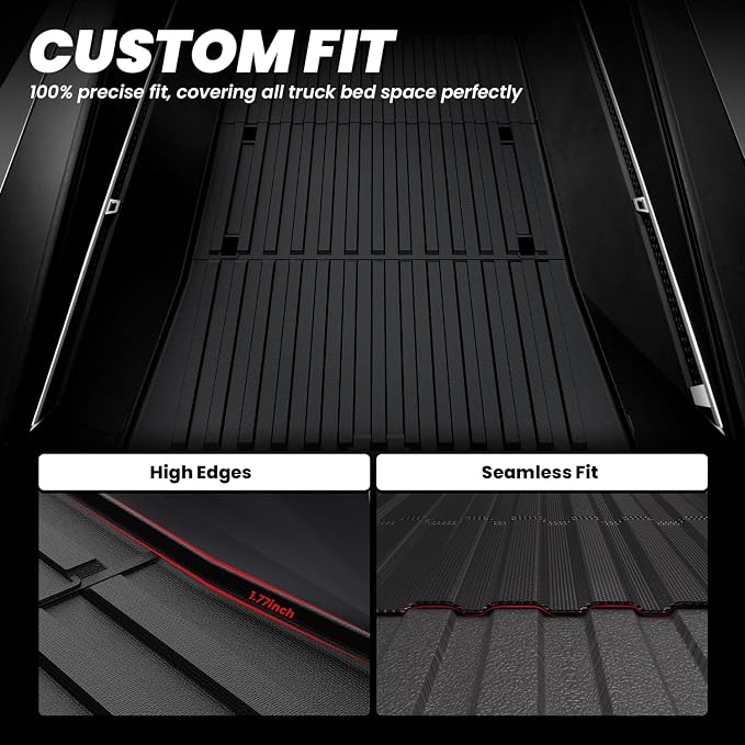 LASFIT Truck Bed Mat for Tesla Cybertruck 2024-2026 6FT Bed Liner Car Accessories, Custom Fit TPE All Weather Pickup Cargo Liner Frunk Rear Sub Trunk Mat Set 3PCS