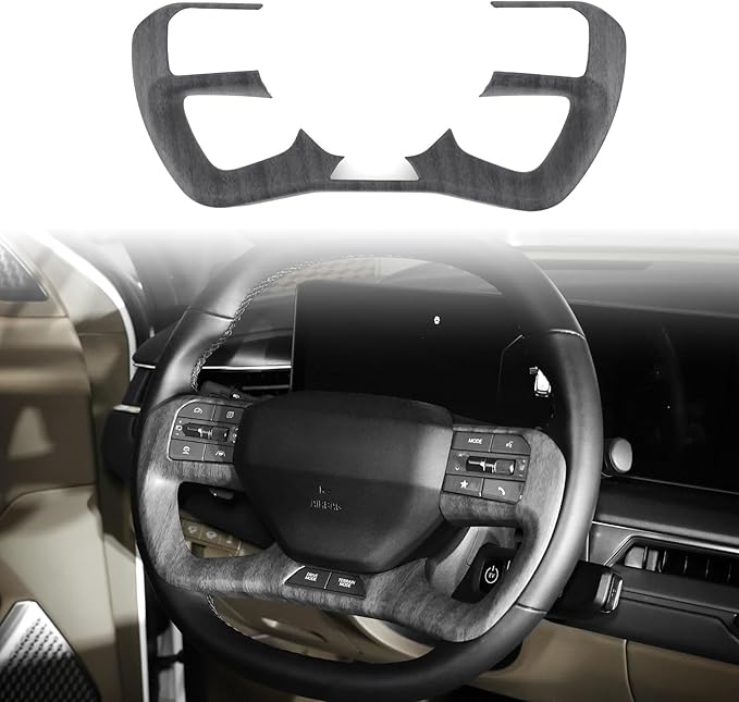 YOUTOOCAR Steering Wheel Trim Cover Compatible with Kia EV9 2024-2026 Accessories (Wood Grain)