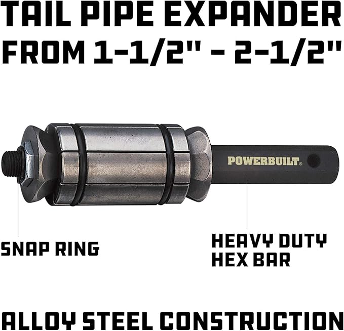 Powerbuilt Exhaust Tool Kit, Replace and Repair Vehicle Exhaust Pipes, Remove Dents, Chain Cutter, Expander, 2 Piece Set - 648634