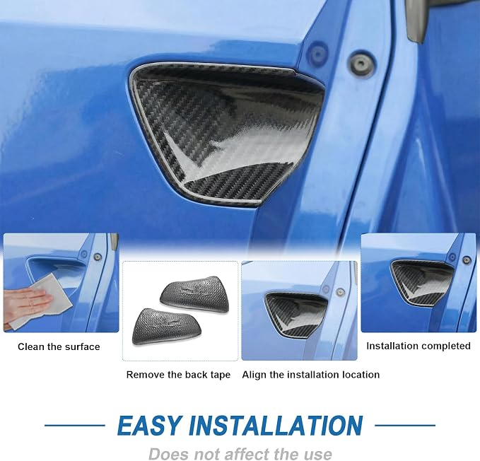 Real Carbon Fiber Door Handle Bowl Cover Compatible with Corvette C7 2014–2019