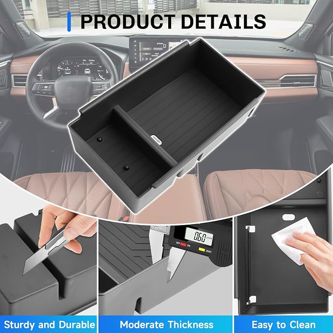 SXCY for 2021-2026 Mitsubishi Outlander Sport Center Console Organizer for 2025 2026 Outlander Sport Accessories for 2023-2026 Outlander Sport Console Organizer Armrest Console Tray Insert Box
