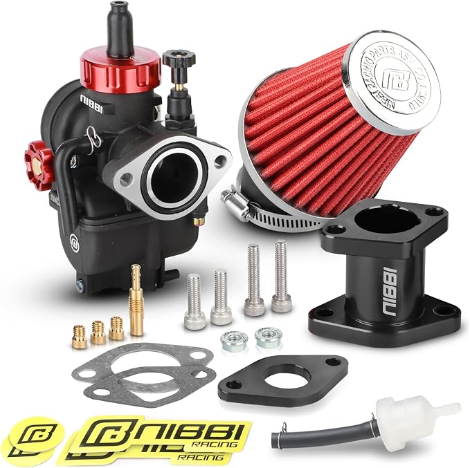 NIBBI Carburetor Pefect for Predator 212,with Intake Manifold 48mm Air Filters,for Coleman,Predator 196cc 212cc 224cc Engine Performance Parts(Black)