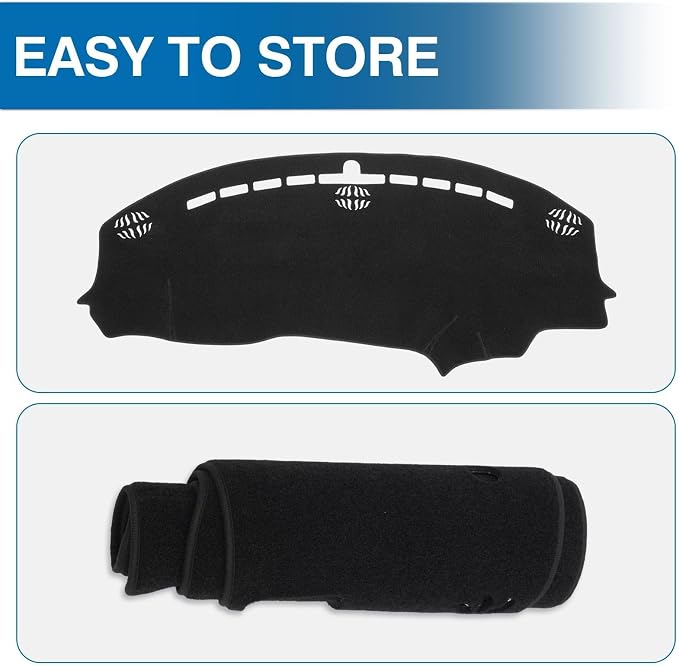 KUST Black Dash Cover for Dodge Challenger 2015-2022 2023 2024 Left Hand Driving Non-Slip Dashboard Cover Interior Accessories for Dodge Challenger Custom Fit Dash Mat Sunshade No Glare
