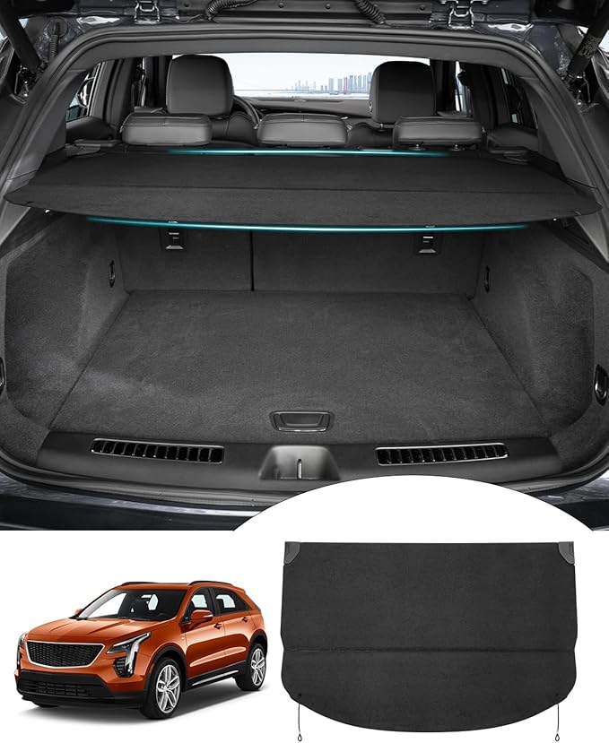 Powerty Cargo Cover for 2019-2024 2025 Cadillac XT4 Accessories Trunk Cover Trunk Shielding Shade Cargo Luggage Cover(Can Withstand The Load)