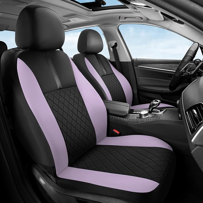 Coverado Car Seat Covers Full Set, Automotive Leather Seat Covers for Car，Universal Fit Front Back Seat Cover, Non-Slip Waterproof Breathable Car Seat Protector