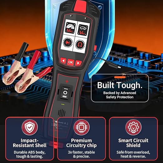 P150 Automotive Circuit Tester, 6-30V Power Circuit Probe Kit, Car Electrical Diagnostic Tool with AC/DC Voltage Test, Component Activation, Short Circuit Locator for 12V 24V Vehicles
