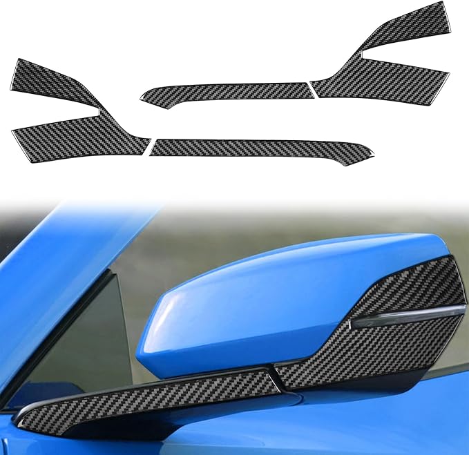 Real Carbon Fiber Mirror Cover Trim Compatible with Corvette C8 2020-2026, Side Rearview Mirror Cap Trim, Exterior Decor Sticker Accessories