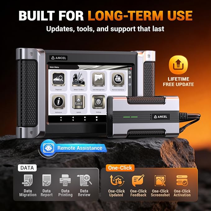 ANCEL HD8000 Heavy Duty Truck Diagnostic Scanner, Advanced Diesel Scanner with DPF Regen, Idle & Speed Limit Adjustment, Full-System ECU Diagnostics, Lifetime Free Updates