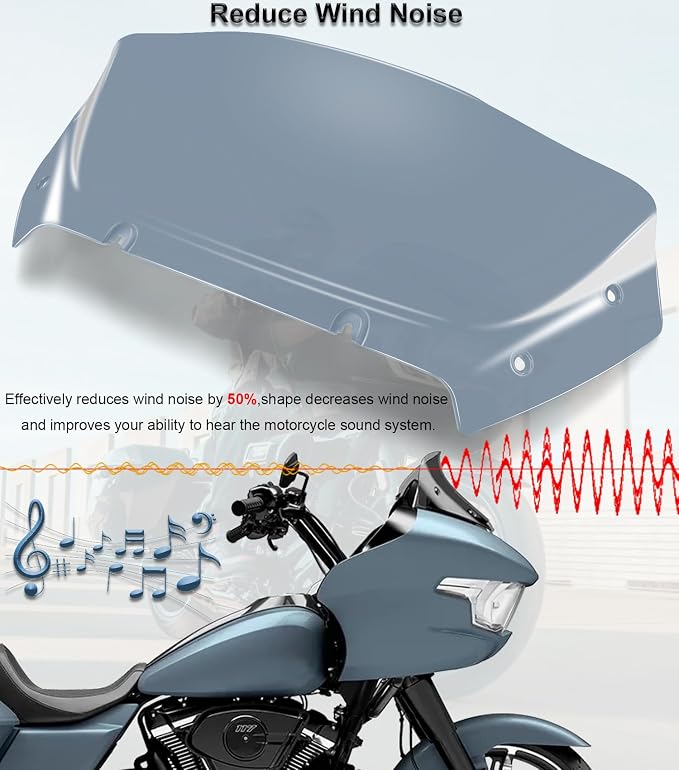 9" Wave Windshield Windscreen Wind Splitter Compatible with Harley Davidson CVO Road Glide FLTRXSE 2023-up, CVO Road Glide ST FLTRXSTSE 2024-up, Road Glide FLTRX 2024-up (Tint)