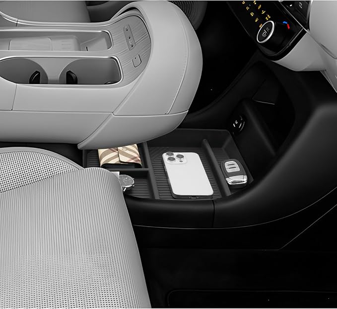 LUWU Low Center Console Organizer Compatible with 2026 Hyundai Palisade Calligraphy Accessories Armrest Console Organizer Armrest 2026 Palisade Lower Storage Tray w/o Cup Holder(ONLY for 7-Seat)
