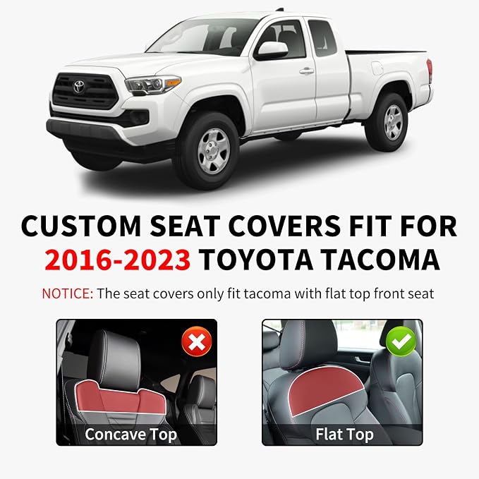 Truckiipa Full Set Leather Seat Covers Fit for Toyota Tacoma Full Coverage Waterproof Seat Covers Cushion Protector Fit for 2016-2023 Toyota Tacoma Double Crew Cab, Full Set, Gray