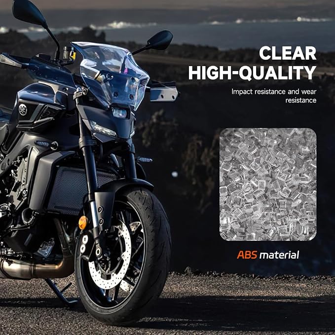 Windshield Deflectors for Yamaha MT-09 MT09 MT 09 mt09 2024, Motorcycle Acrylic Touring Sports Front Fairing Bracket Windscreen Wind Protector Visor Accessories (Transparent Set)