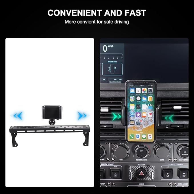 Compatible with INEOS Grenadier 2020-2024 Car Phone Mount and Walkie Talkie Mount Stand Set, Centre Console Multifunctional Track Mobile Phone Holder Expansion Platform (Style A)