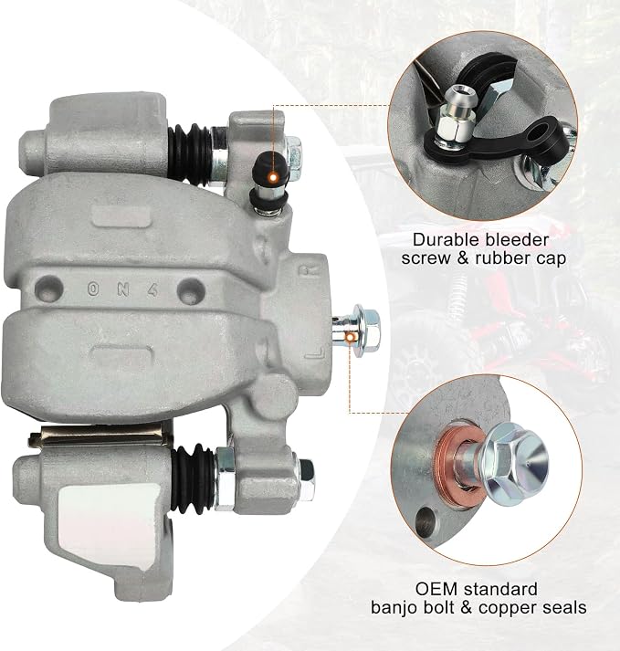 M MATI Rear Right Disc Brake Caliper & Sintered Pad Kit for Honda Pioneer 1000 Talon 1000 1000X 1000R SXS1000 2016-2023 43250-HL4-A01 43250-HL6-A01