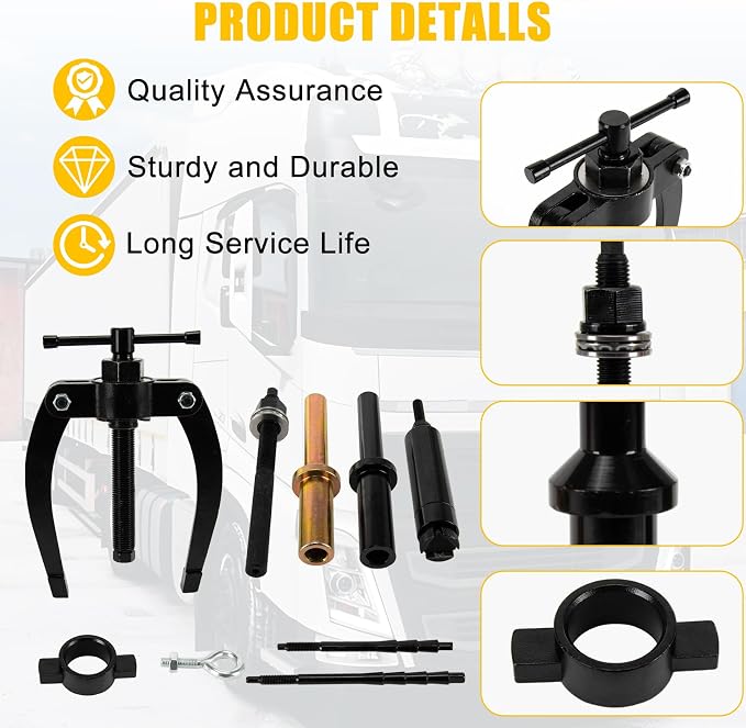 Injector Sleeve Remover Installer Kit for Mack MP7 MP8 D11 D12 D13 Engine | Replce for 9986174 88800387 88800196, heavy-duty steel, truck engine maintenance, removes installs cups without damage