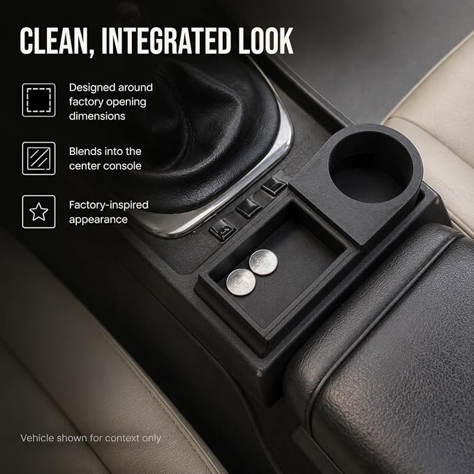 SplashNColor Ashtray Cup Holder for Porsche 924 924S 944 – Center Console Drop-in Insert | No Modification Required | Classic Sports Car Interior Drink Storage Accessory