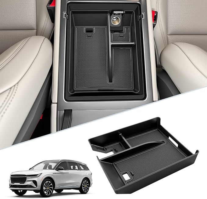 SKTU for 2024 2025 2026 Lincoln Nautilus Center Console Organizer for 2024-2026 Lincoln Nautilus (Premiere/Reserve/Black Label) Console Tray 2024 2025 2026 Nautilus Accessories ABS Armrest Storage Box