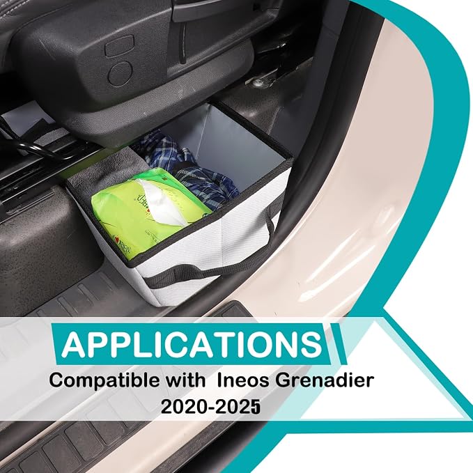Car Front Under Seat Storage Organizer Compatible with Ineos Grenadier 2020-2025 Oxford Cloth Under Seat Storage Box Interior Accessories,Applicable to both left and right. (grey)
