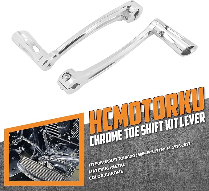 Front Floorboard Driver Rider Footboards Passenger Footboards Brake Arm Pedal Lever Heel Toe Shift Lever Fit for Harley Touring Road King Street Glide 2014-2025 Sportster Dyna Chrome
