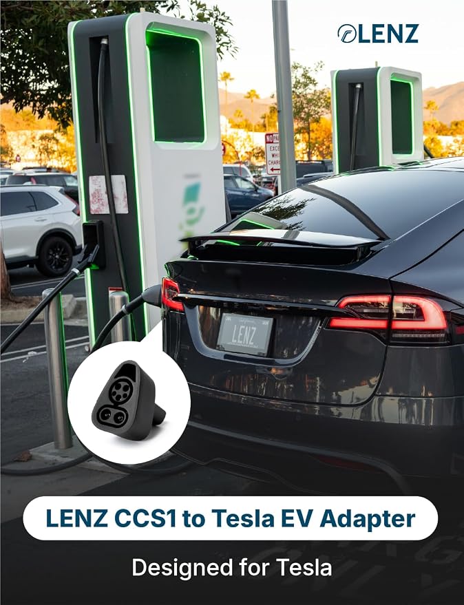 LENZ CCS1 to NACS Charging Adapter, Charge NACS-Port EVs at CCS1 DC Fast Charge Stations – Compatible with 2021+ Tesla and 2026+ Hyundai, Kia, Rivian, Toyota and More - SGS Listed to UL 2251