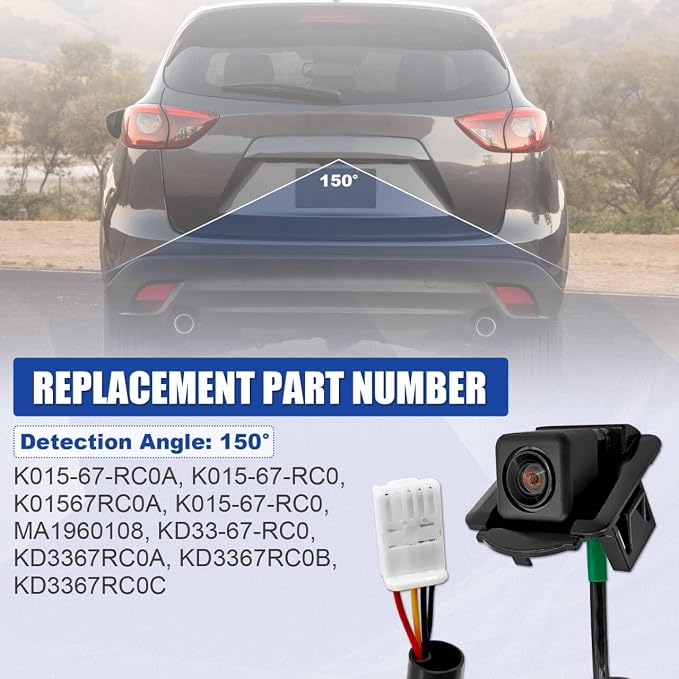 K015-67-RC0A Rear Back Up Camera Compatible with Mazda CX-5 2013 2014 2015 2016 Rear Side View Backup Park Assist Camera Replacement# MA1960108 K01567RC0A KD33-67-RC0 KD3367RC0B KD3367RC0C