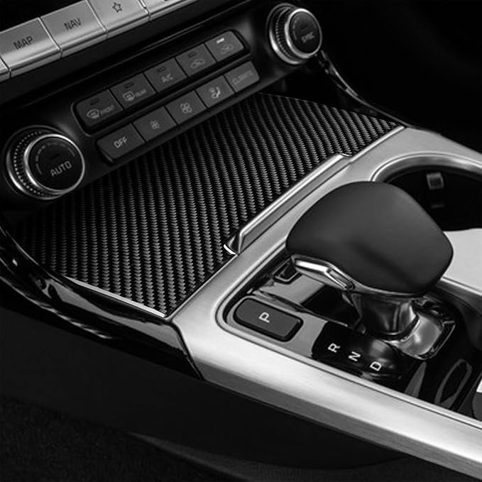 Real Carbon Fiber Gear Shift Panel Trim Compatible with Kia Stinger 2018–2023, Interior Decor Sticker Accessories