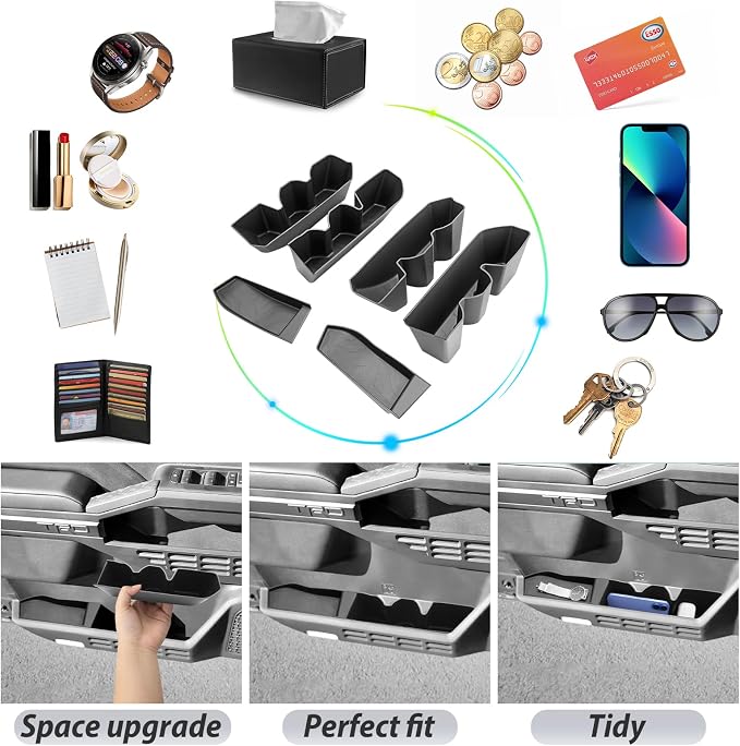 SKTU 6Pack for 2024 2025 2026 Toyota Tacoma Door Side Storage Box for 2024 2025 2026 Toyota Tacoma Door Handle Organizer 2024 2025 2026 Tacoma Accessories Insert Glove Pallet-Durable
