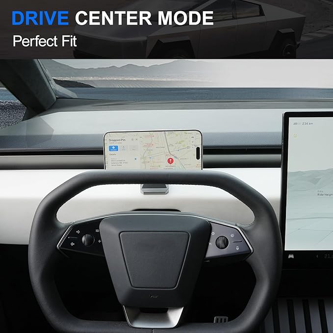ELECFRESH Phone Mount for Tesla Cybertruck Fit for All Phone, Magnetic Phone Holder for Cybertruck Accessories Can be Adjusted 360° (Model)