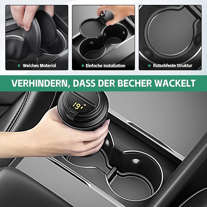 Center Console Organizer Tray for Tesla Model Y Juniper Accessories, Armrest Hidden Storage Box Cup Holder Armrest Cover for Tesla Model Y Juniper 2025 2026 5PCS