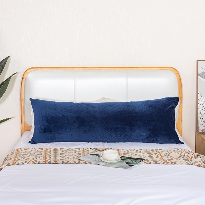 1 MIDDLE ONE Body Pillow, Memory Foam Body Pillows for Adults Sleeping, Long Pillow for Bed, Big Large Firm Full Body Pillow for Side Sleeper, 20x60 Inch (Navy Blue)