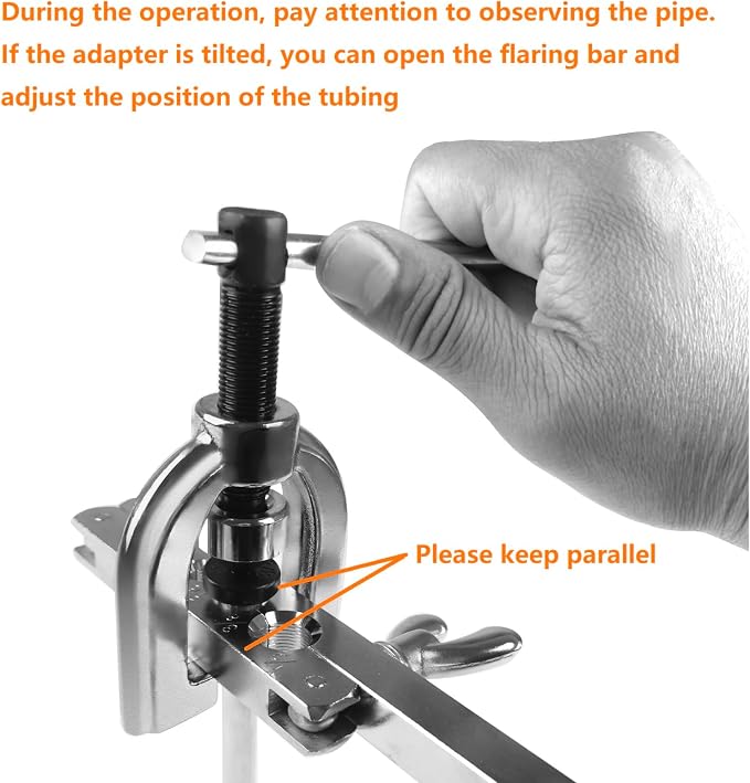 Brake Line Flaring Tool Kit, 3/16", 1/4", 5/16", 3/8" and 1/2” Double & Single Tubing Flare Tool for Copper and Aluminum Fuel Line Tube