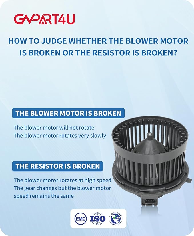 Front Blower Motor for 2000 2001 2002 2003 2004 2005 2006 Chevy Tahoe Silverado Avalanche Suburban, 2000-2006 GMC Sierra Yukon, 2003-2006 Cadillac Escalade