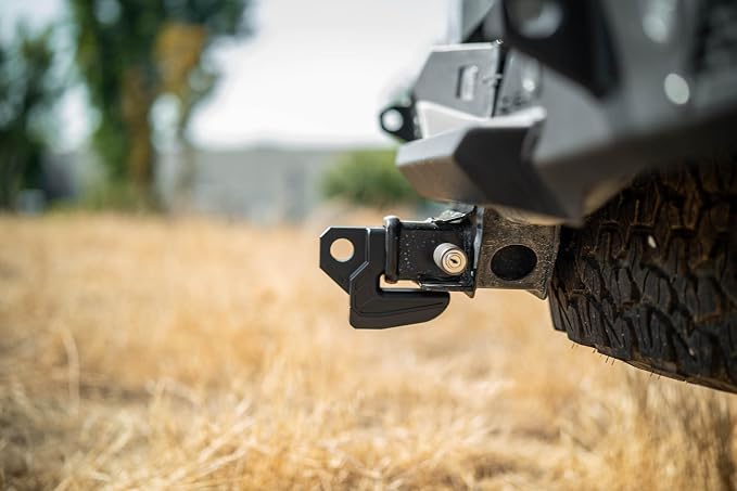 DV8 Offroad Xtract Hitch Skid Plate | Hitch Mounted Rear Skid Plate | 1" Thick Mount for 3/4" D-Ring | Designed to Mount to 2" Receiver with a 5/8" Pin | 13,000 lb Working Load Limit (Black)