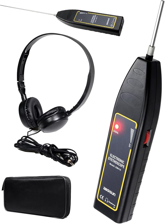 ALLOSUN Automotive Electronic Mechanics Stethoscope Electronic EAR Diagnostic Device Kit EM410 with Short and Long probe