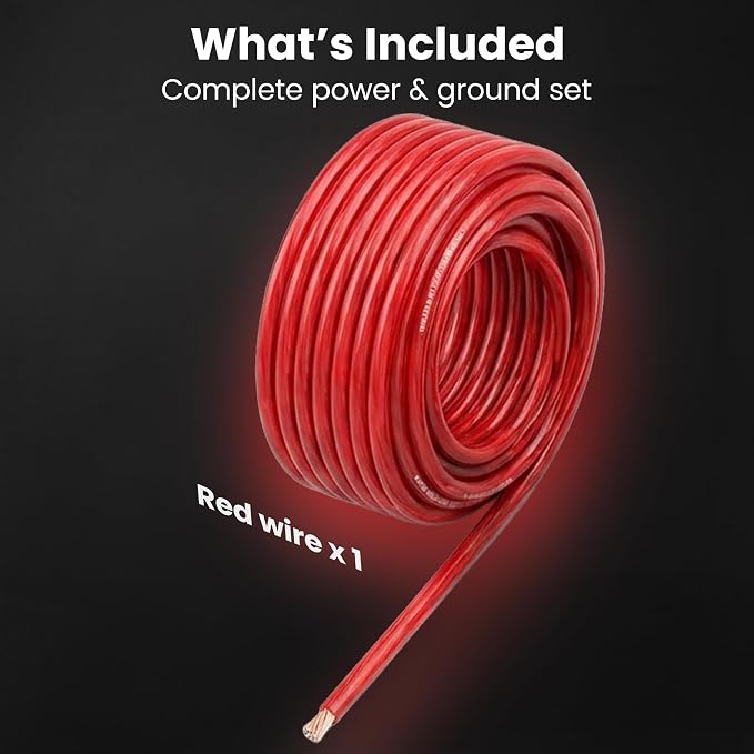 GEARit 8 Gauge Wire 25 ft Red, 8 AWG Battery Cable CCA, Copper-Clad Aluminum Power Cable for Car Audio Amp, Automotive, RV