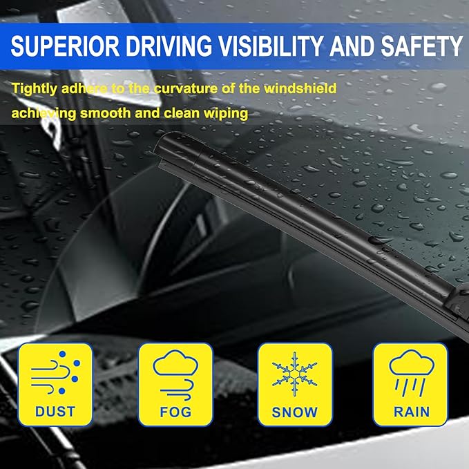 ANIKLUIM® 20"+20" Wiper Blades with 12" Rear Wiper Blade Set Replacement for 2008-2012 Escape Windshield Wipers Original Factory Quality (Pack of 3)