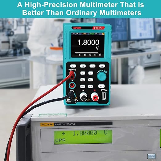 Kiprim 2-in-1 Programmable Power Supply and Multimeter (0-30 V 0-10 A) DC310Pro with Data Memory,High Precision,OCP,OVP, PC Software and USB Charging