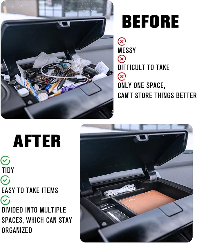 For Center Console Screen Organizer Tray Compatible with 2025-2026 GMC Yukon (Elevation/AT4/Denali Ultimate/AT4 Ultimate/Denali) Console Organizer ABS Materials