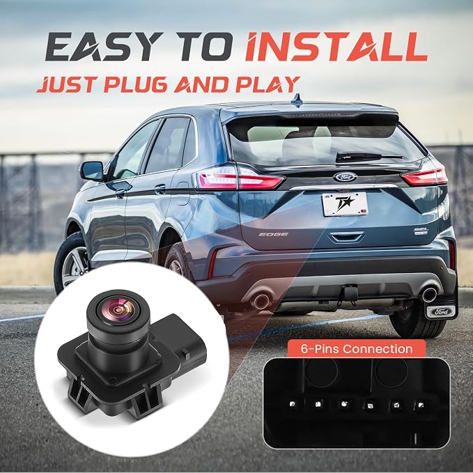 Ford Fusion Backup Camera OEM Kit, Rear View Camera for Fusion 2013 2014 2015 2016, Night Vision Reverse Camera Compatible with Ford Fusion Accessories Replacement OE ES7Z-19G490-AA, ES7Z-19G490-A