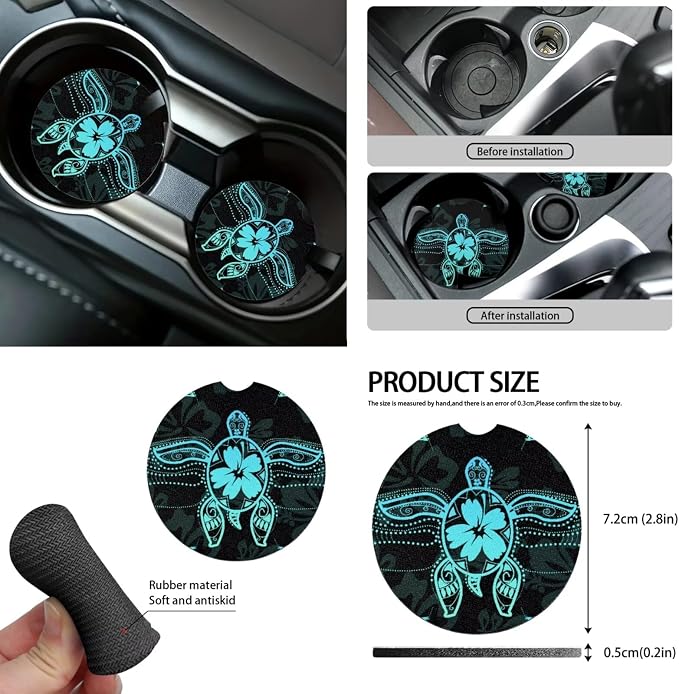 Blue Turtle 12 Pack Car Seat Covers Full Set Steering Wheel Cover Car Center Console Cover Protector Cars Seat Belt Covers Hand Brake Cover Universal Fit for Cars SUV